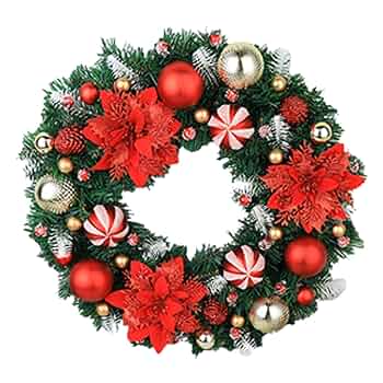 16.クリスマスリース Amazon.co.jp: 40cm クリスマス リース クリスマス リース 玄関